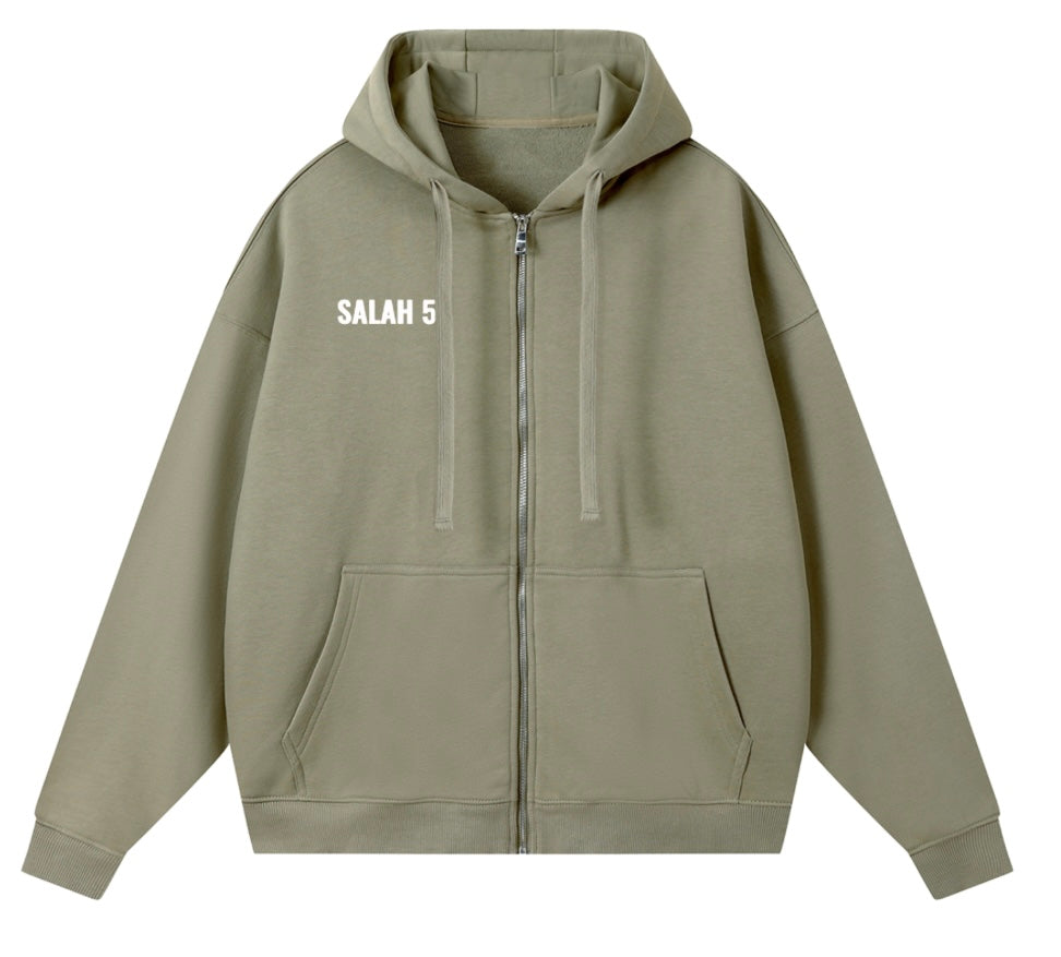 SALAH 5 ZIPPERED REMINDER HOODIE
