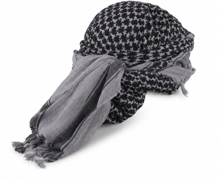SALAH 5 GREY KEFFIYEH HEAD COVERING