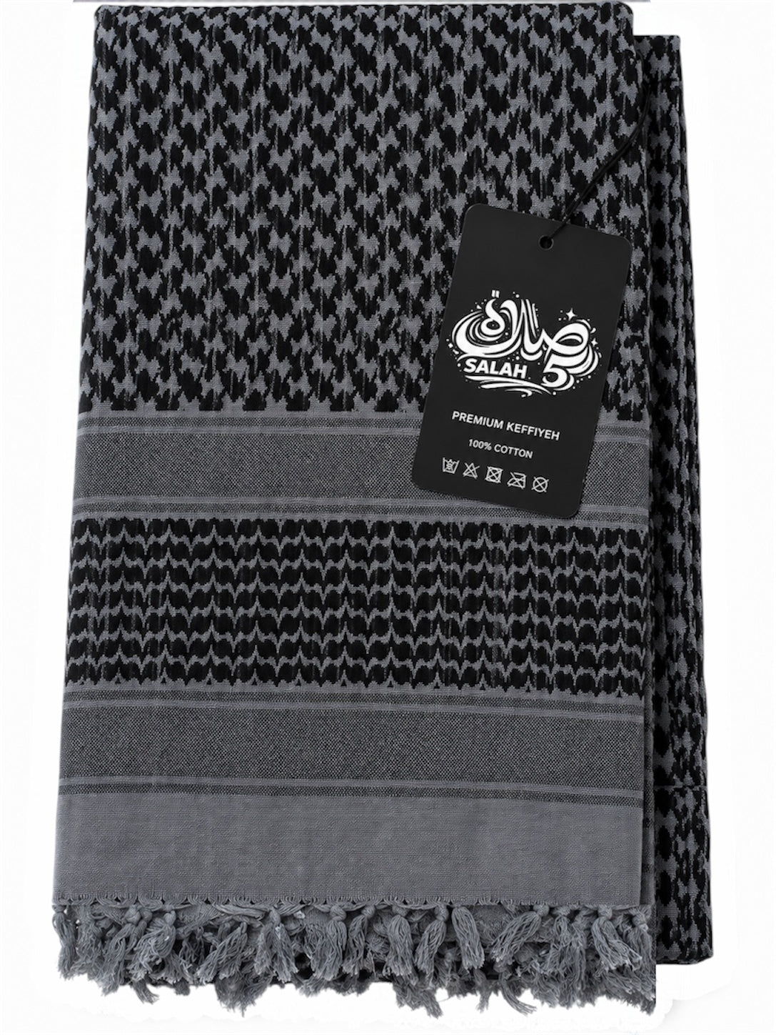 SALAH 5 GREY KEFFIYEH HEAD COVERING