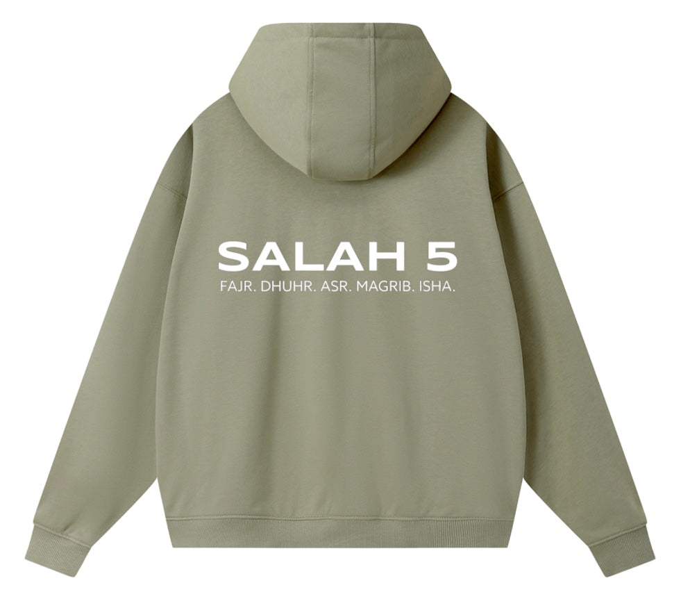 SALAH 5 ZIPPERED REMINDER HOODIE