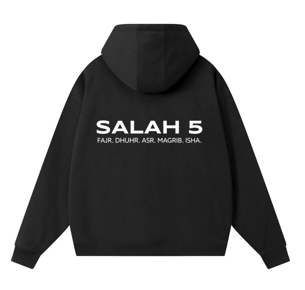 SALAH 5 ZIPPERED REMINDER HOODIE
