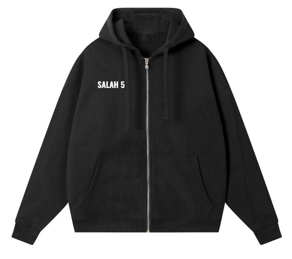 SALAH 5 ZIPPERED REMINDER HOODIE